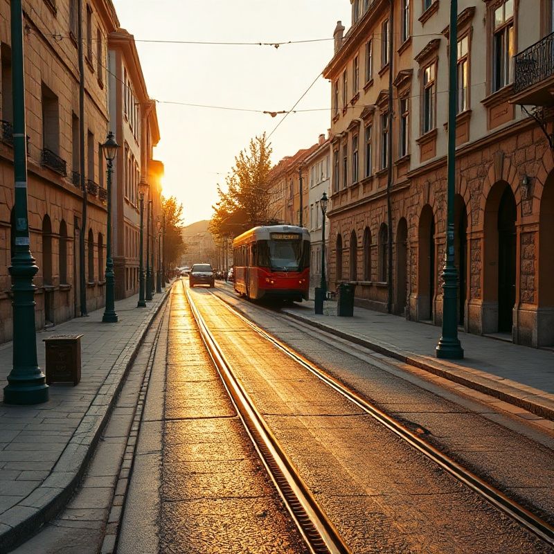 Zagrebačka ulica u toplim tonovima zlatnog sata